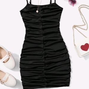 Elegant Black Ruched Dress